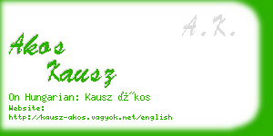 akos kausz business card